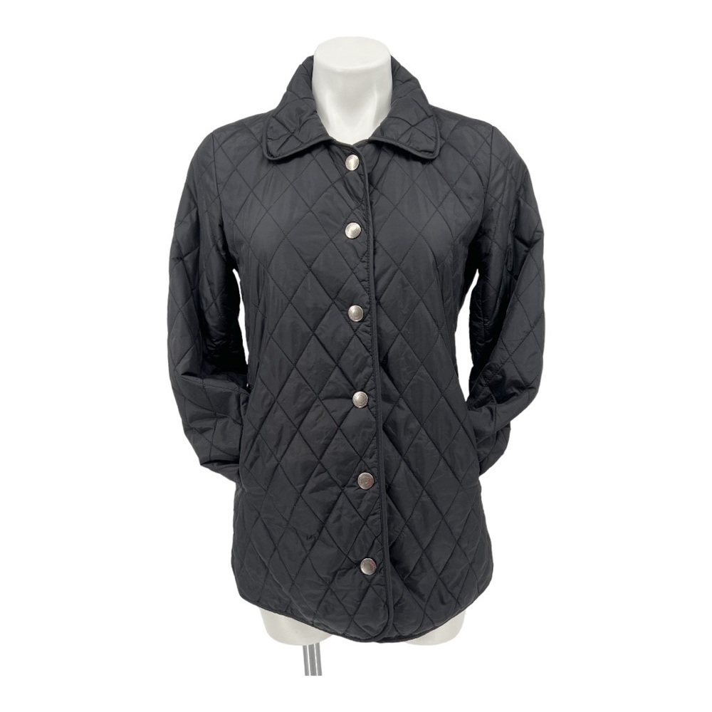 Coach Women's XS Black Snap Front Quilted Hack Jacket